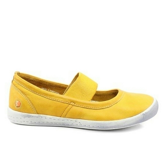 Softinos by FLY London Yellow Ion Washed Leather Mary Jane - NIB - Picture 2 of 2